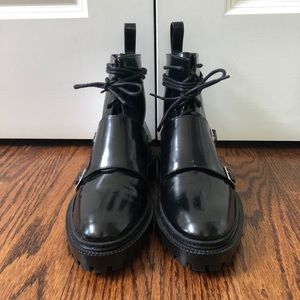 Inch2 Black Leather Monk Boot sz37